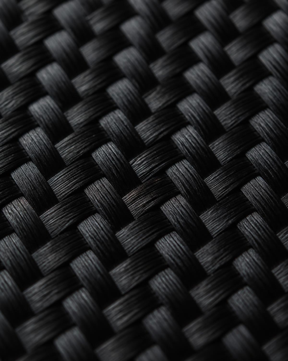 Macro study of woven carbon fibre