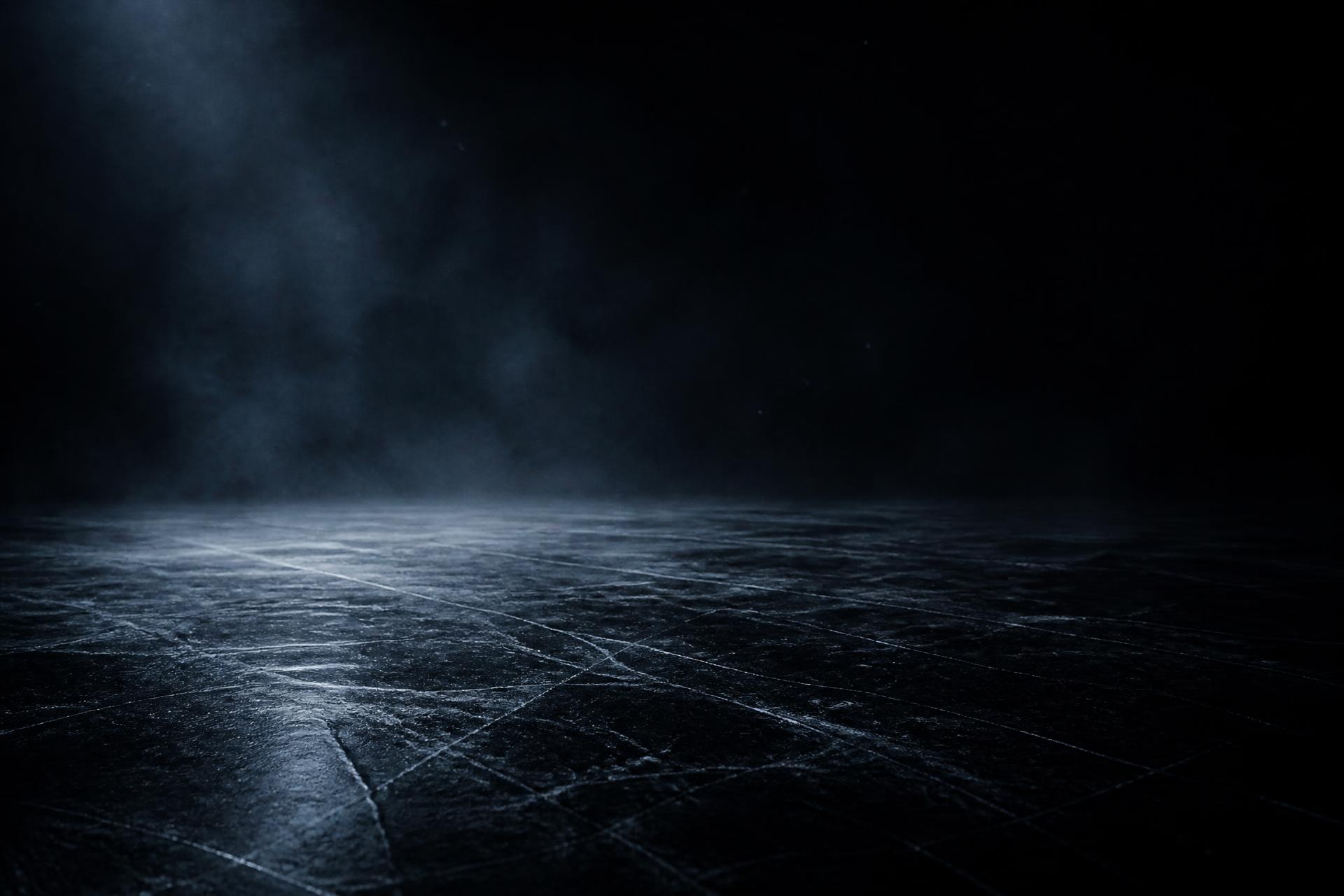 Dark ice surface under cold atmospheric light